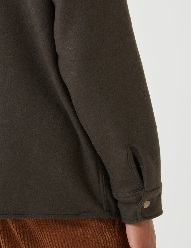 Bleu De Paname Bucheron Shirt Jacket (Melton Wool) - Kaki Green