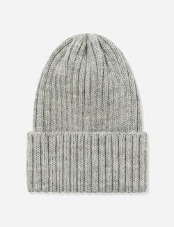 Highland Rib Beanie Hat UK Made (Wool) - Light Heather Grey