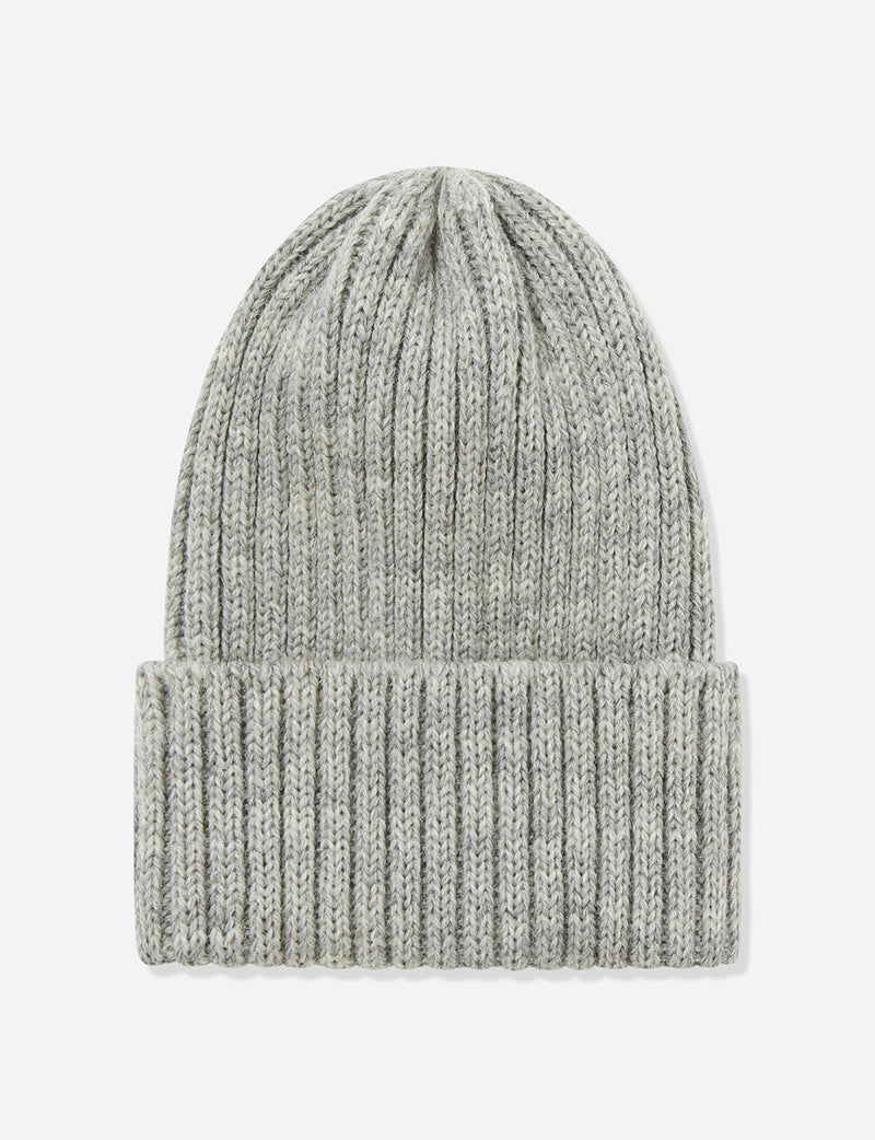 Highland Rib Beanie Hat UK Made (Wool) - Light Heather Grey