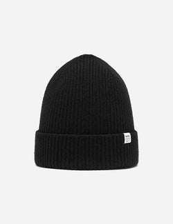 Bhode 'Hawick' Scottish Knitted Beanie Hat (Lambswool) - Black