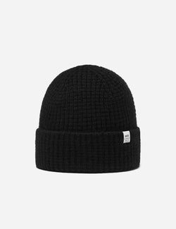 Bhode 'Pineapple' Scottish Texture Beanie Hat (Angora/Lambswool) - Black