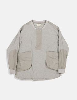 Norbit Waffle Henry Neck Long Sleeve Pocket T-Shirt - Top Grey