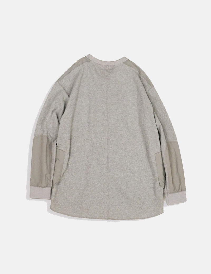 Norbit Waffle Henry Neck Long Sleeve Pocket T-Shirt - Top Grey