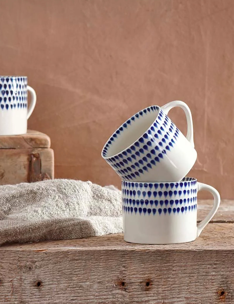 Nkuku Indigo Drop Mug (Small) - Cream & Indigo