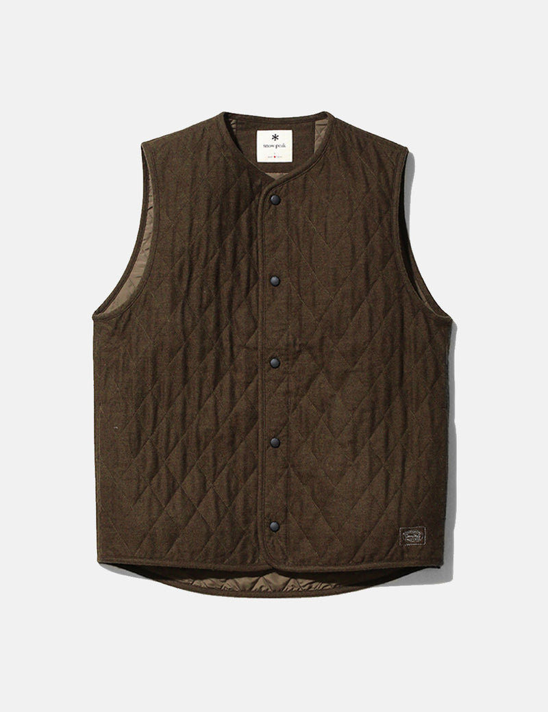 Snow Peak Vest (Quilted Flannel) - Khaki Green