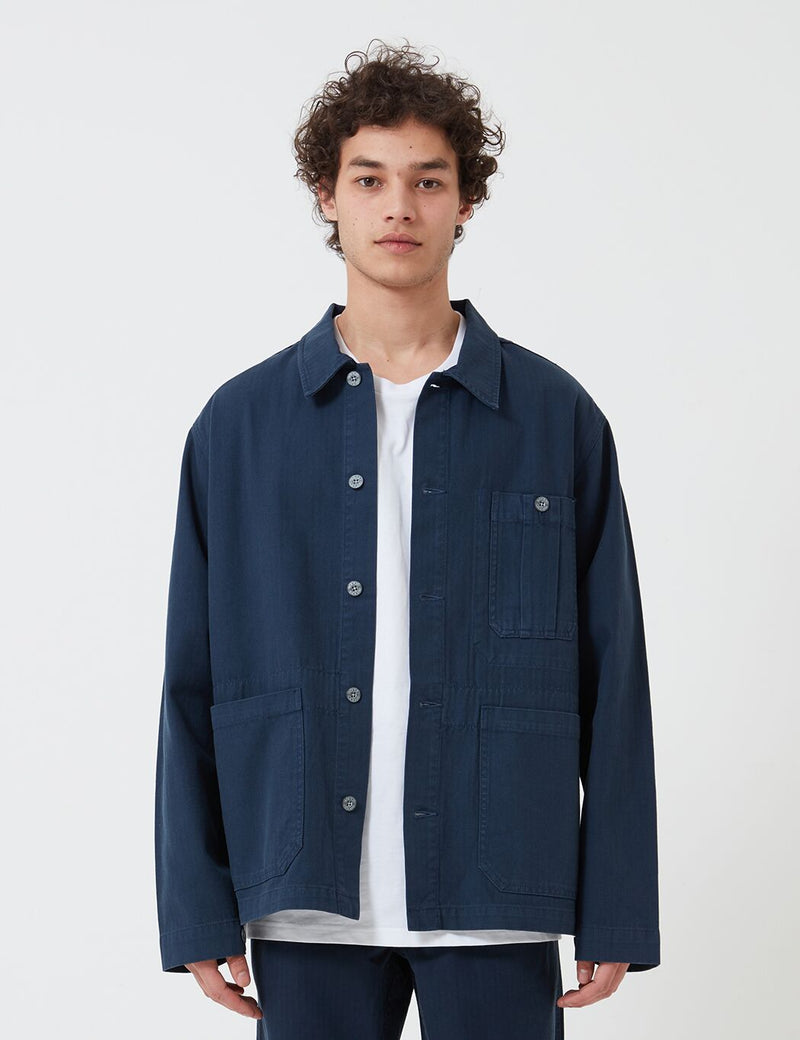 Nigel Cabourn British Army Jacket (Cotton Herringbone) - Black Navy