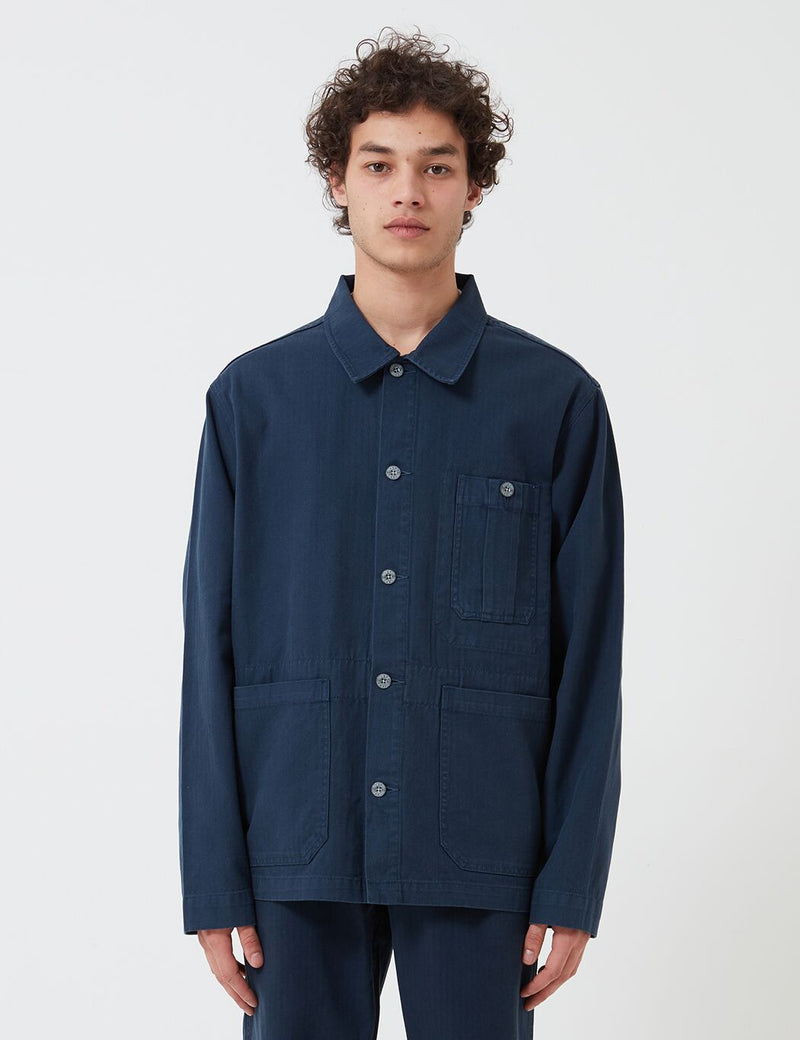 Nigel Cabourn British Army Jacket (Cotton Herringbone) - Black Navy