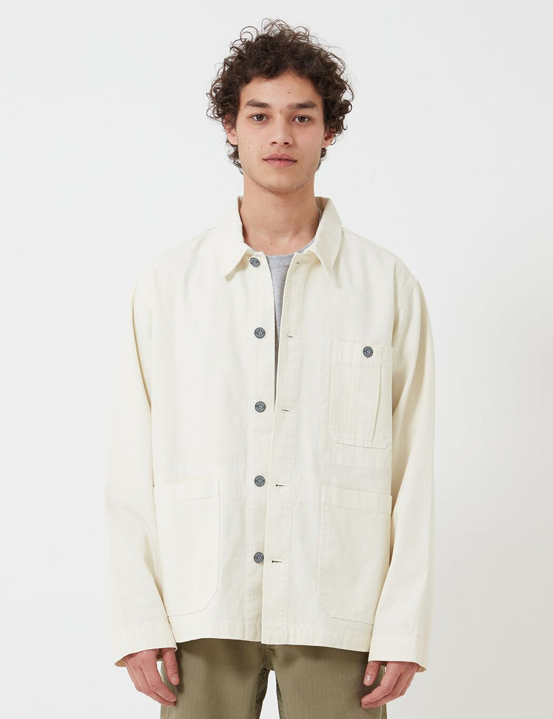 Nigel Cabourn British Army Jacket (Cotton Herringbone) - Chalk White