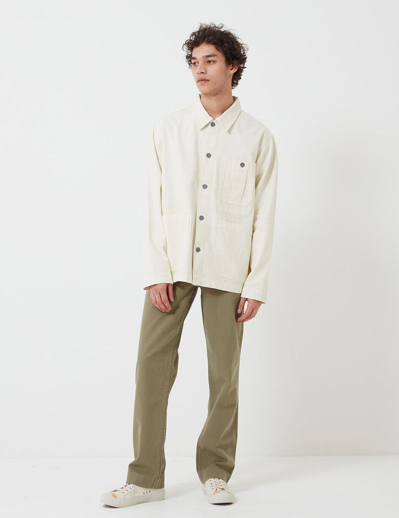 Nigel Cabourn British Army Jacket (Cotton Herringbone) - Chalk White