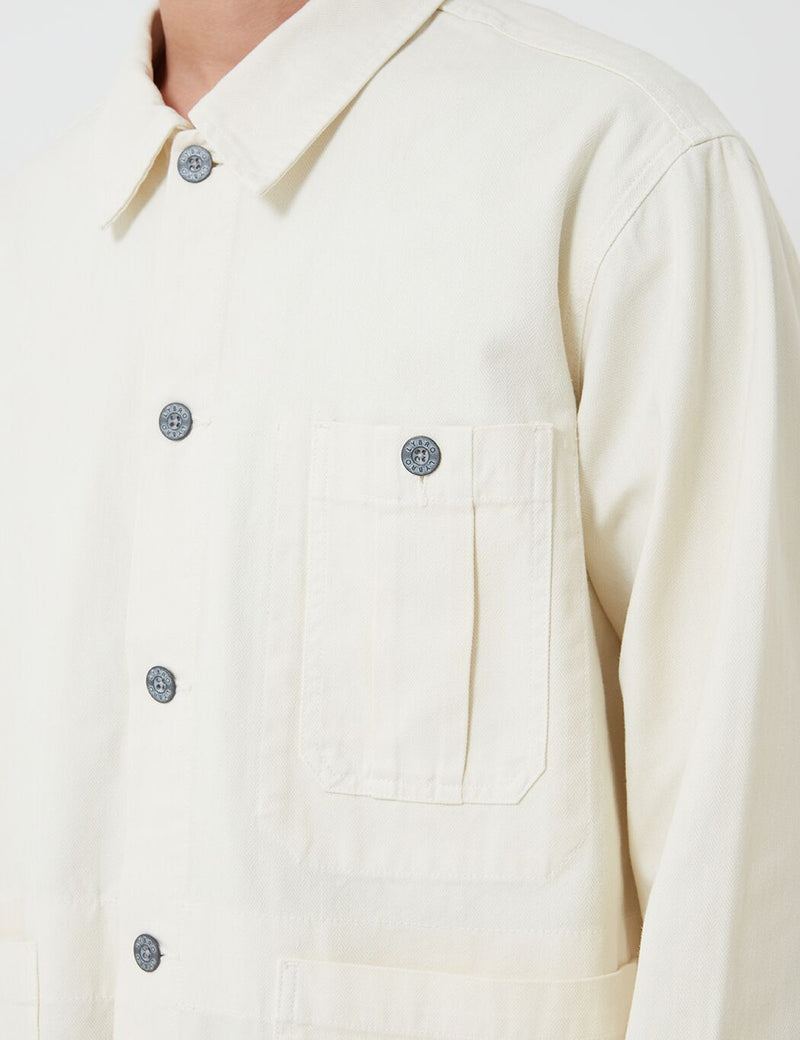 Nigel Cabourn British Army Jacket (Cotton Herringbone) - Chalk White