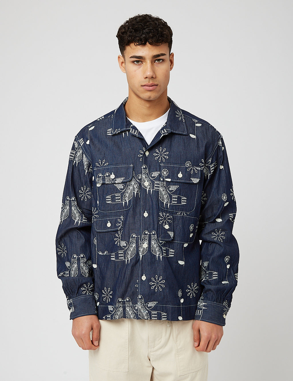 Engineered garments denim shirt hotsell