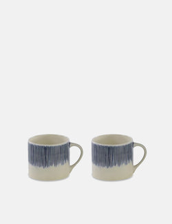 Nkuku Karuma Ceramic Mug (Short) - Blue and White