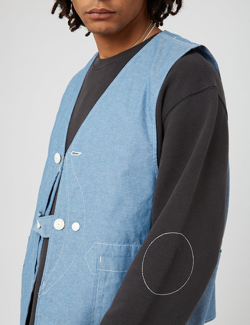 Engineered Garments Upland Vest（コットンシャンブレー）-ライトブルー