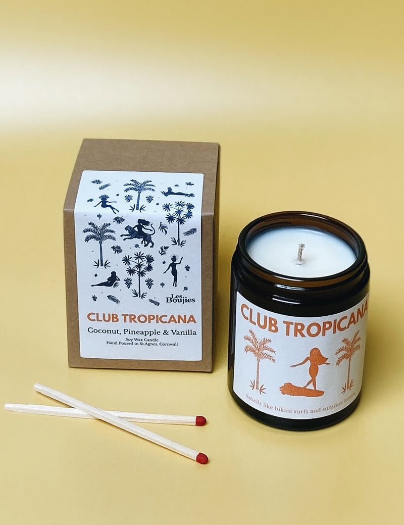 Les Boujies Club Tropicana Candle (6oz) - Coconut, Pineapple & Vanilla