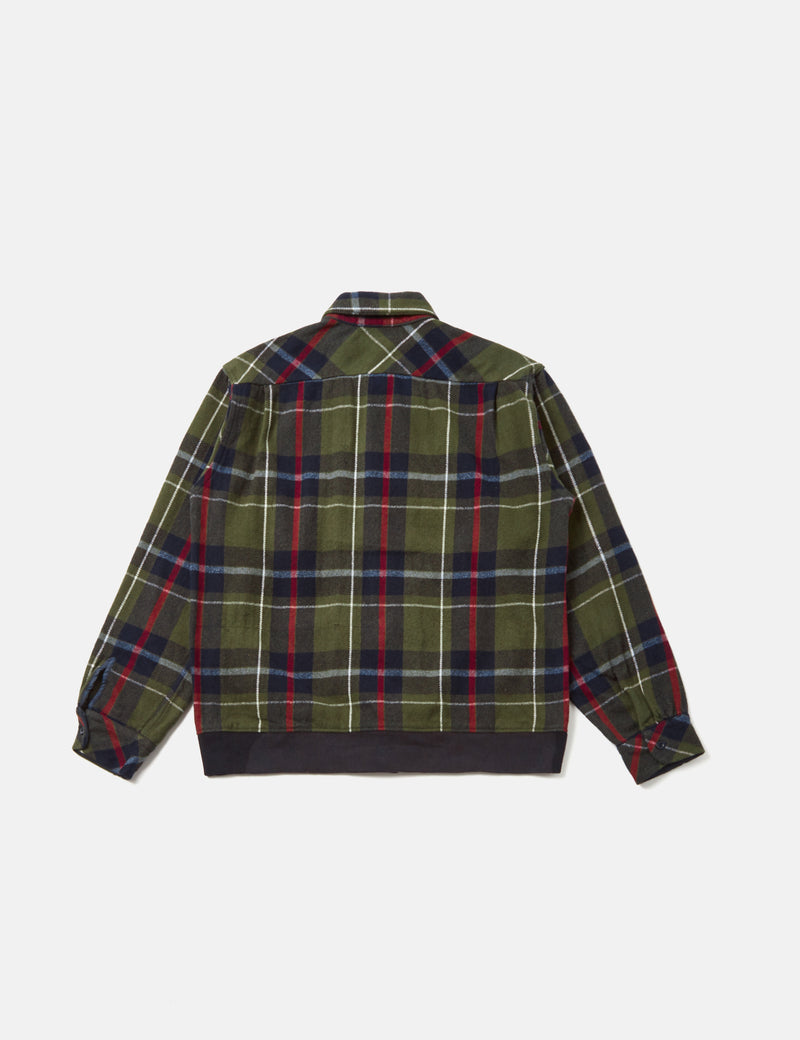 Engineered Garments Classic Big Plaid Shirt (Flannel) - Green/Navy Blue