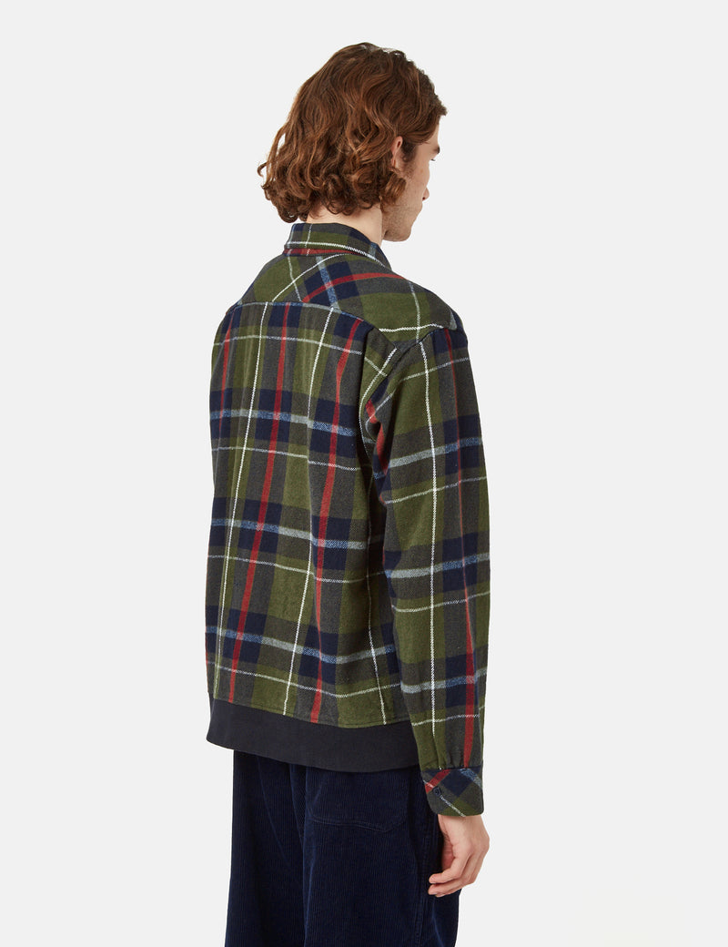 Engineered Garments Classic Big Plaid Shirt (Flannel) - Green/Navy Blue