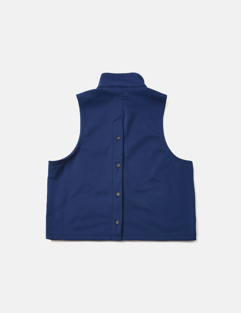 Engineered Garments High Mock Knit Vest (Fleece) - Navy Blue