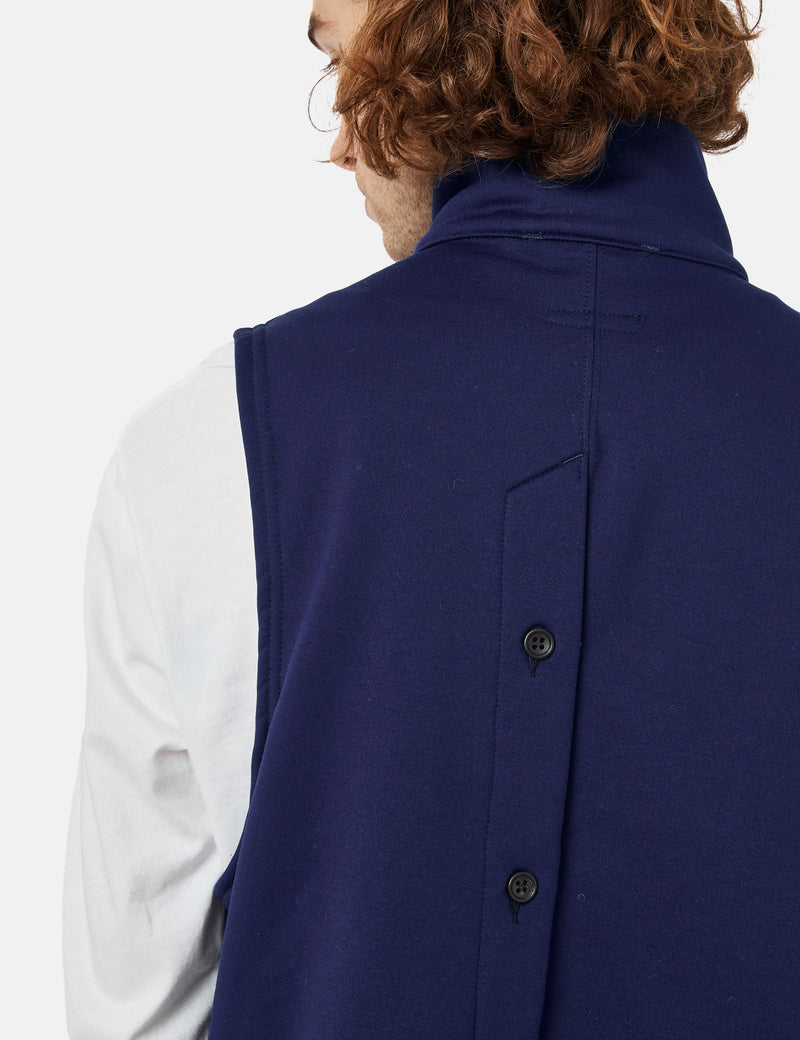 Engineered Garments High Mock Knit Vest (Fleece) - Navy Blue