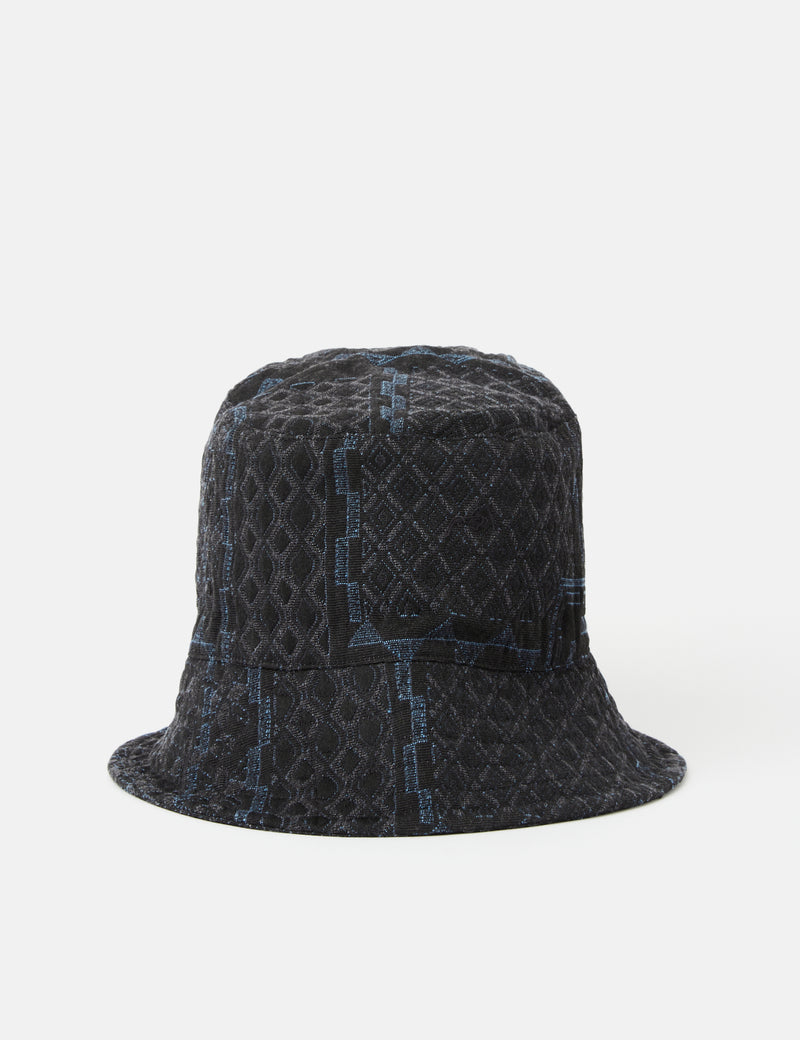 Engineered Garments Bucket Hat (Jacquard) - Black/Navy Blue