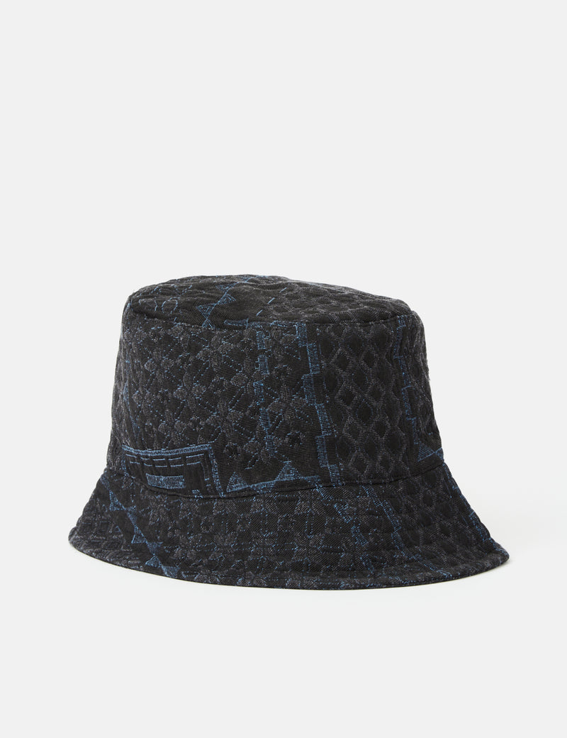 Engineered Garments Bucket Hat (Jacquard) - Schwarz/Marineblau