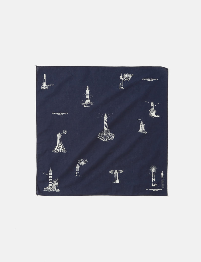 Bedrucktes Bandana von Engineered Garments – Leuchtturm Marineblau
