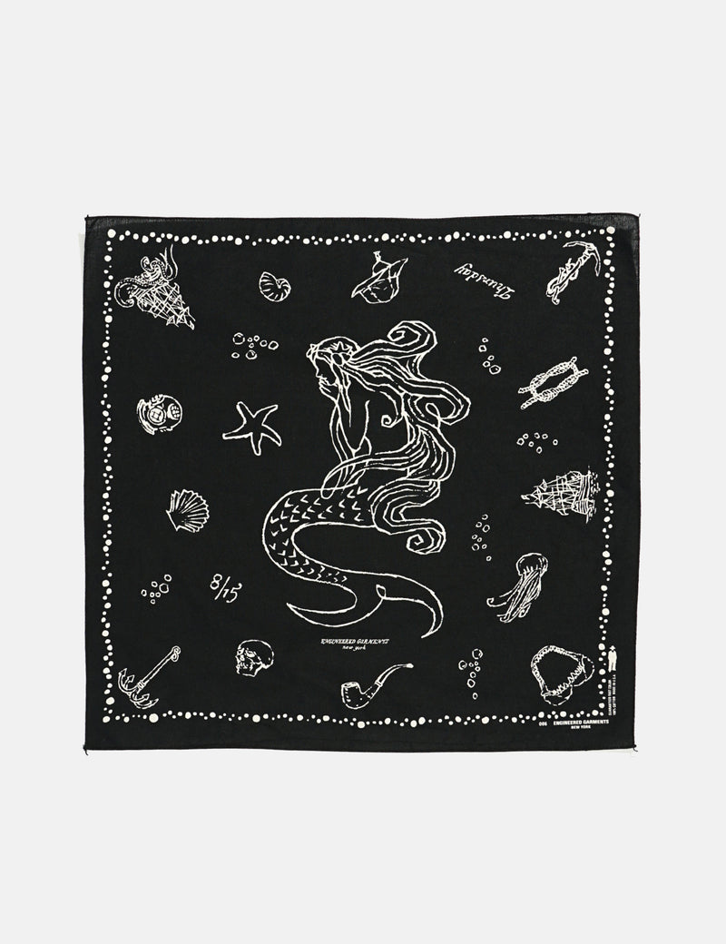 Engineered Garments Printed Bandana - Mermaid Black
