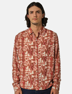 Corridor Lyocell Tie Dye Shirt - Coral Red