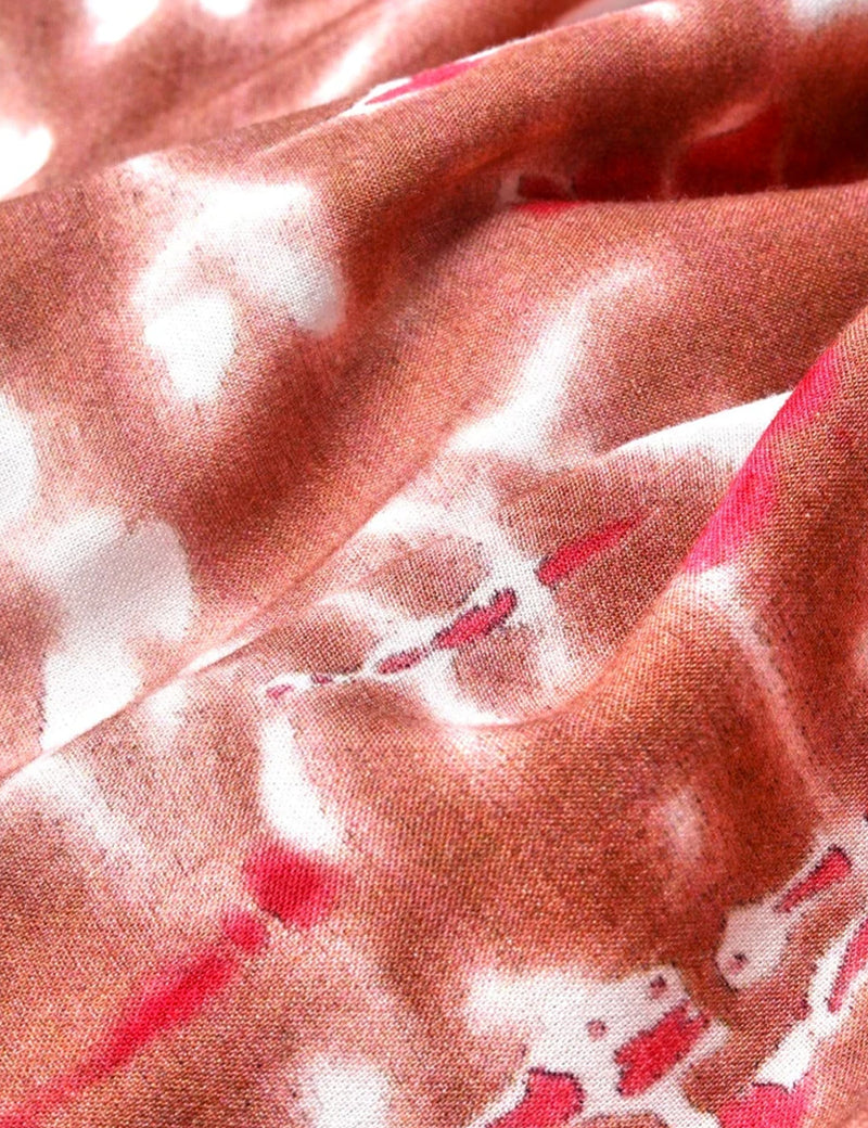 Corridor Lyocell Tie Dye Shirt - Coral Red