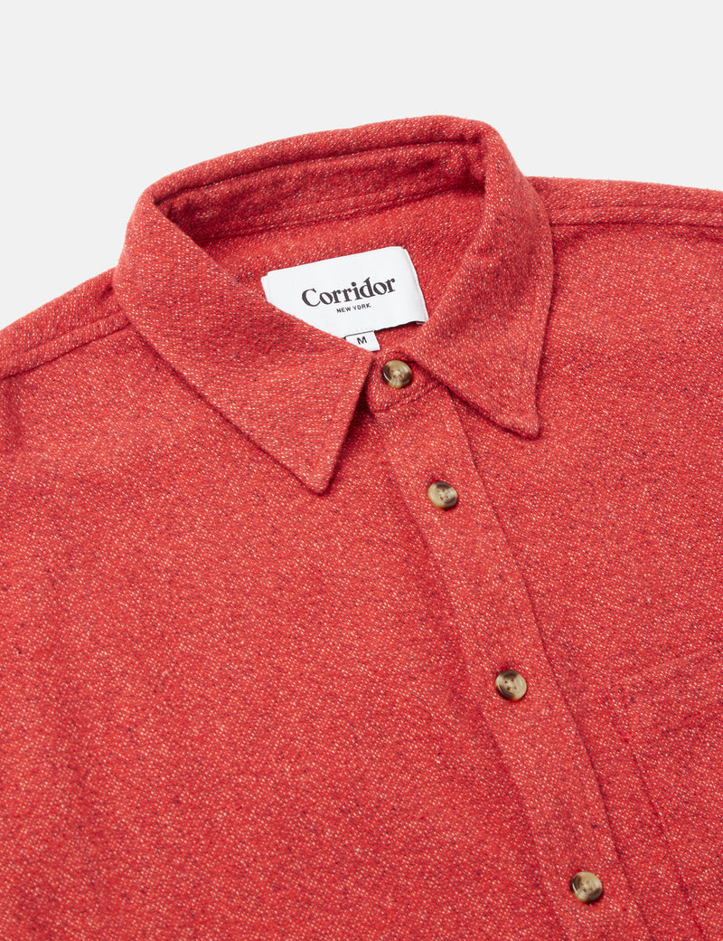 Corridor Recycled Flannel Shirt - Red