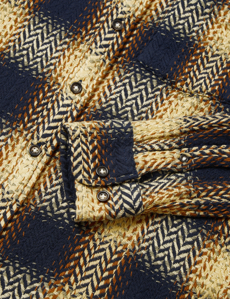 Corridor Macro Plaid Upstate Shirt - Navy Blue