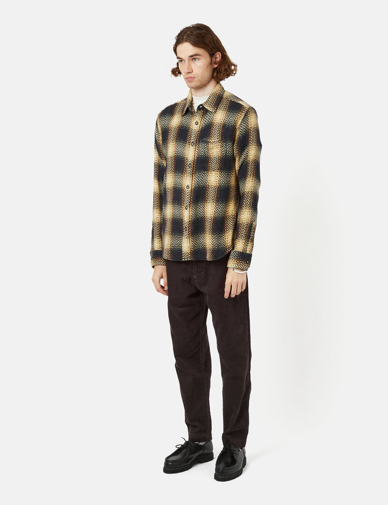 Corridor Macro Plaid Upstate Shirt - Navy Blue