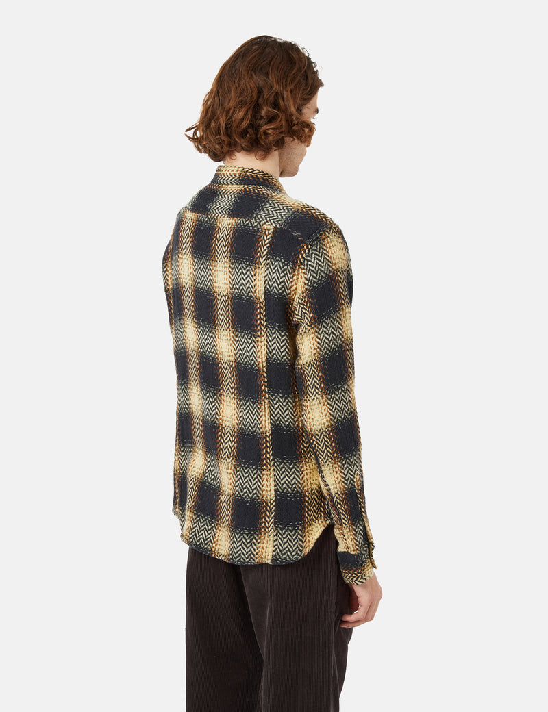 Corridor Macro Plaid Upstate Shirt - Navy Blue