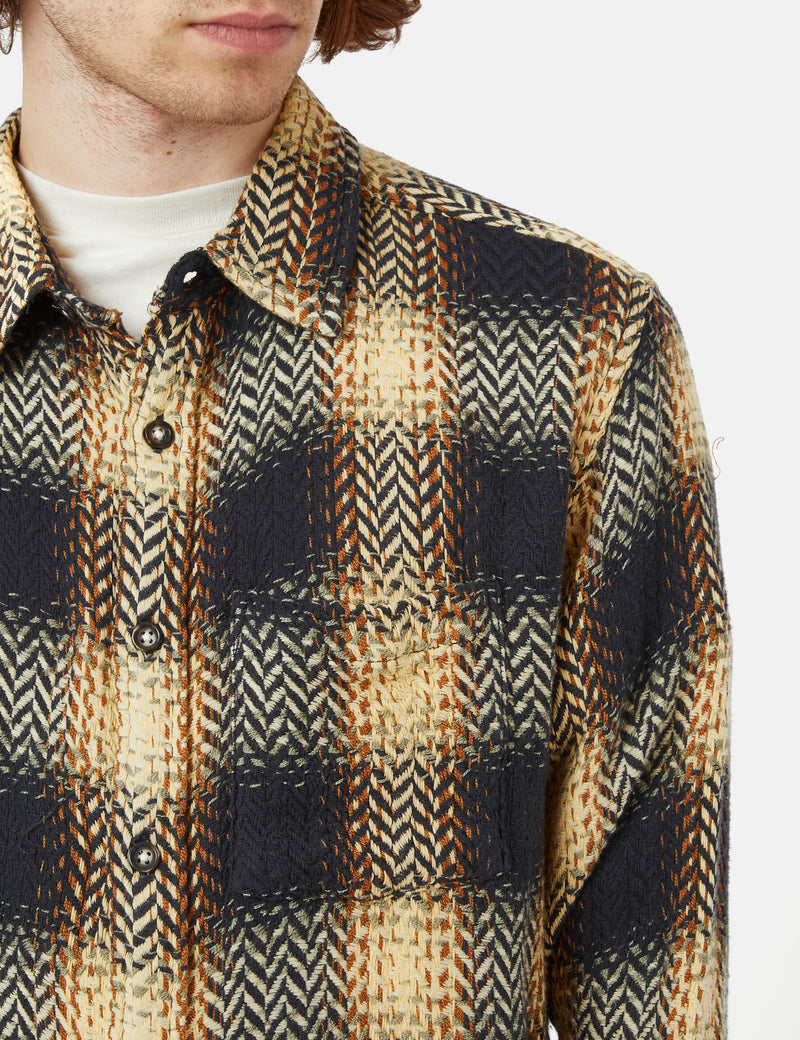 Corridor Macro Plaid Upstate Shirt - Navy Blue