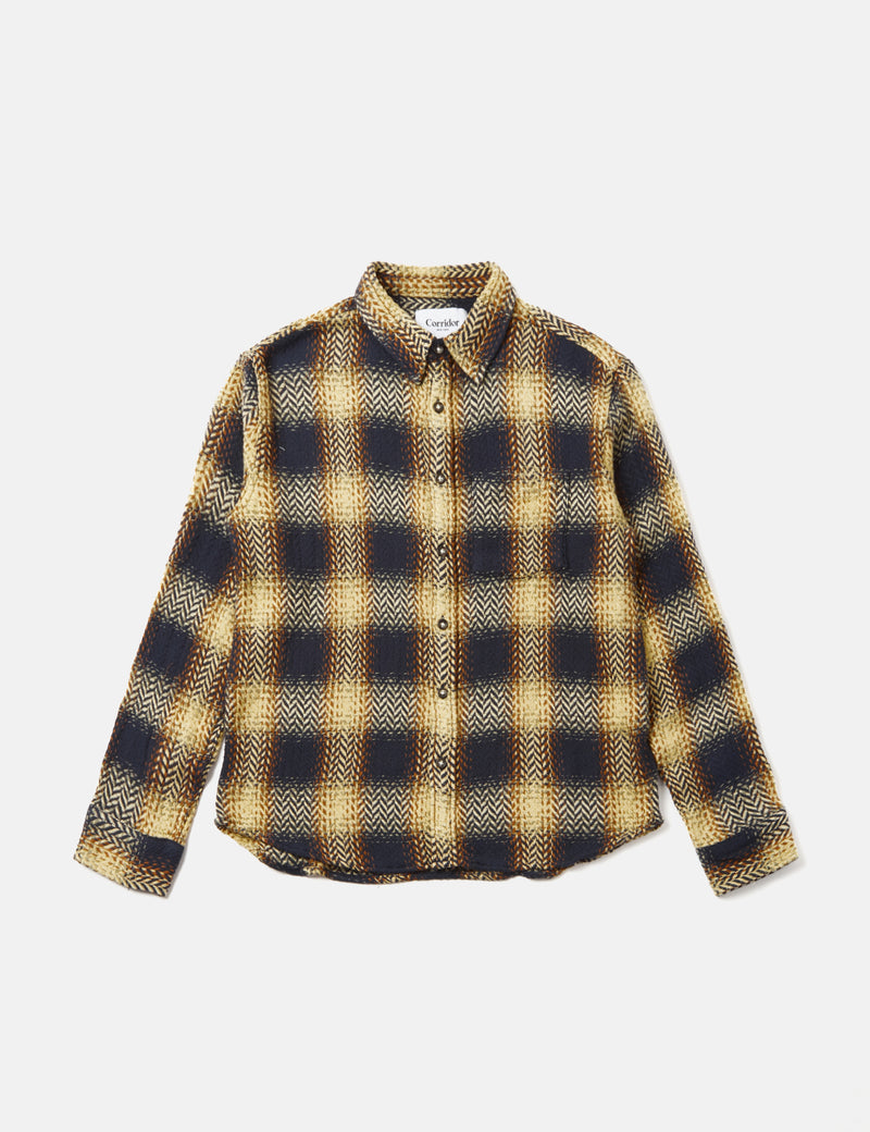Corridor Macro Plaid Upstate Shirt - Navy Blue