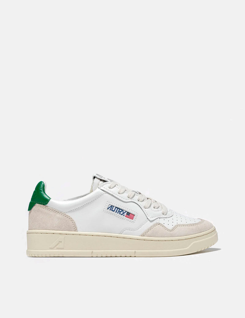 Autry Medalist LS23 Trainers (Leather/Suede) - White/Green