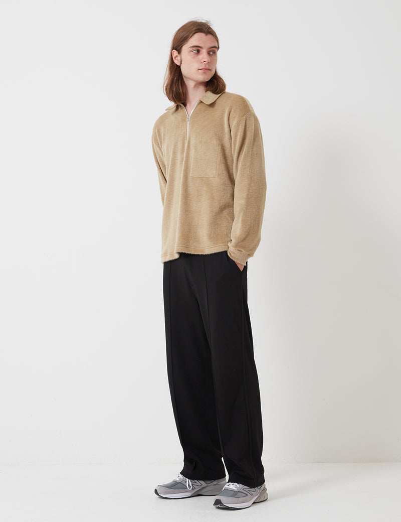 Lady White Co. Furry Quarter Zip - Beige