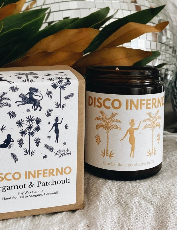 Les Boujies Disco Inferno Vegan Soy Wax Candle - Bergamot & Patchouli
