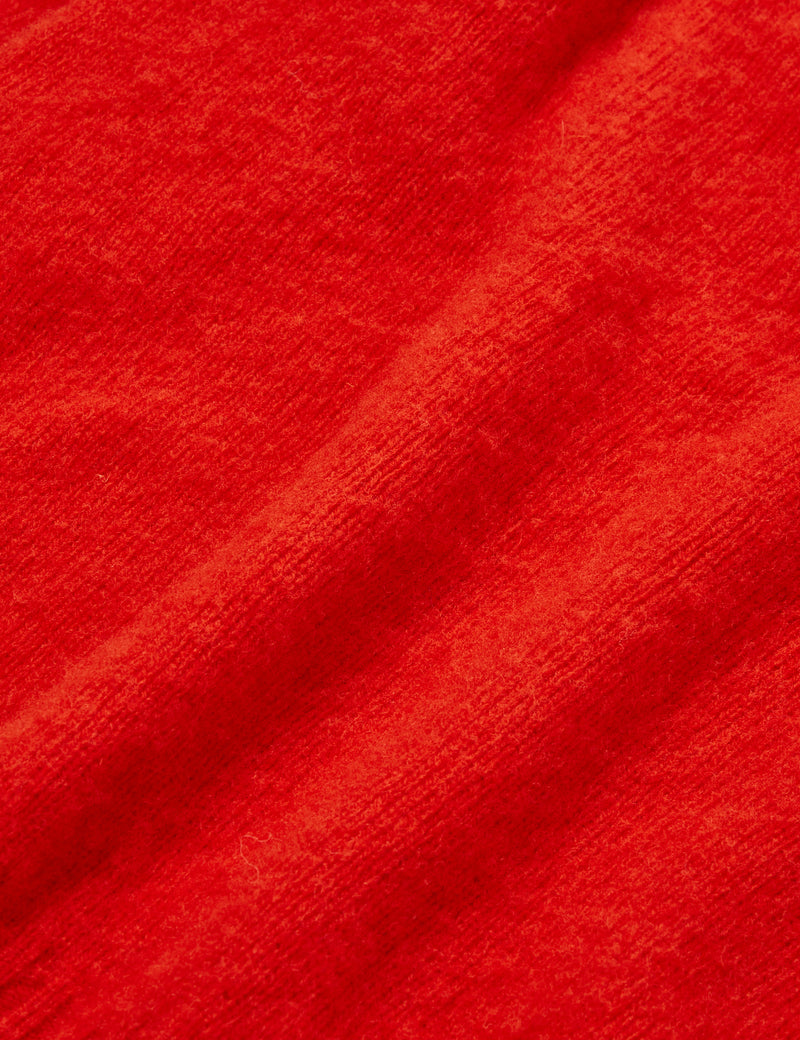 Pull en laine d'agneau super Bhode (fabriqué en Écosse) - Rouge écarlate