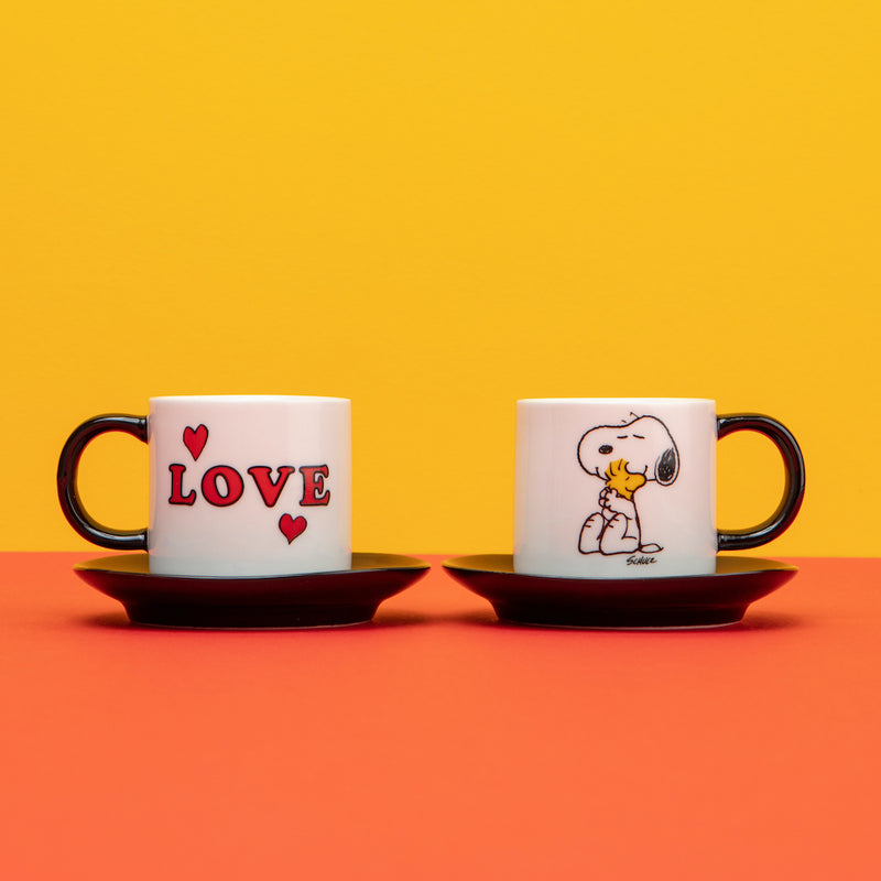 Peanuts Love Espresso Set - White