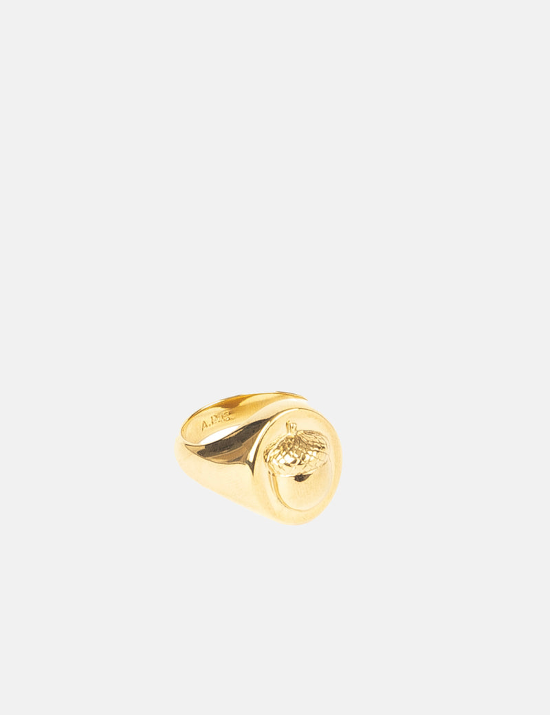 A.P.C. Chevaliere Acorn Signet Ring - Gold