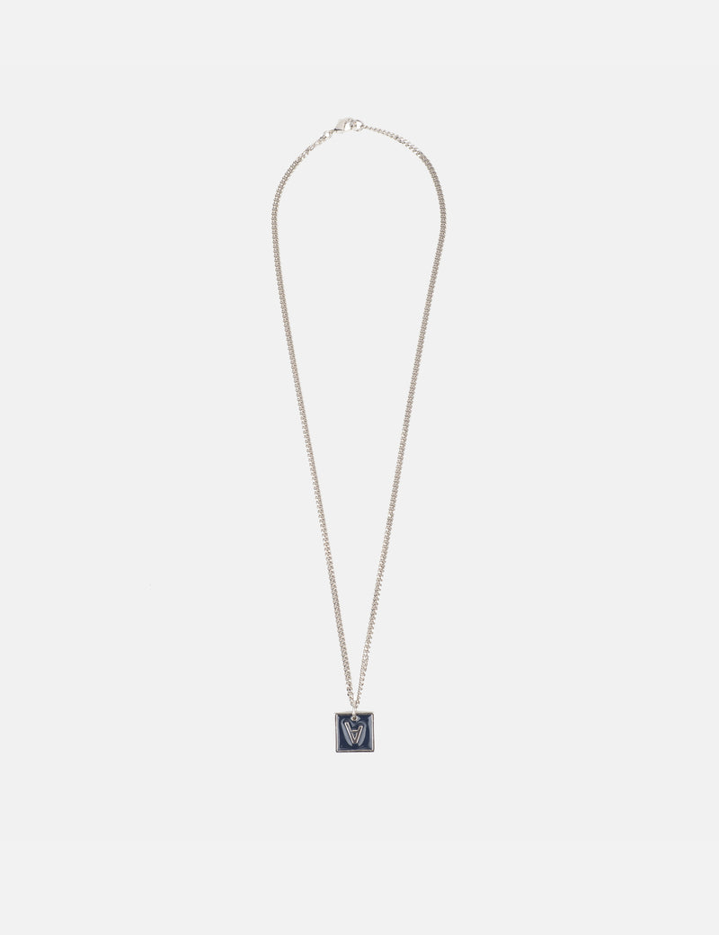 A.P.C. Plate Logo Necklace - Silver