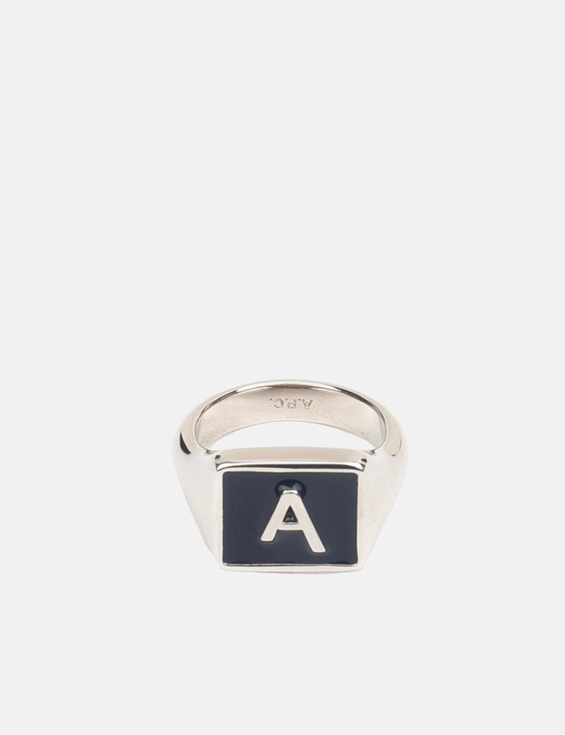 Bague Signature Logo A.P.C. - Argent