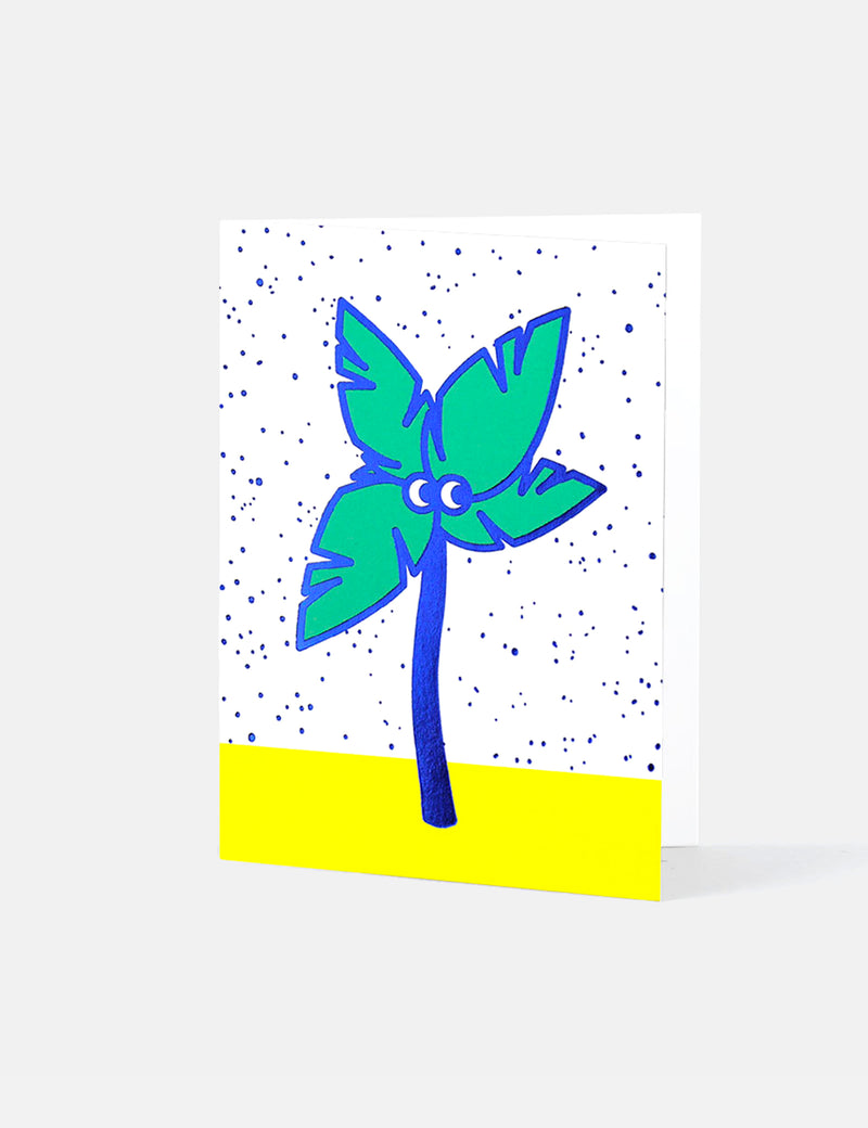 Wrap Magazine Palm Tree Card - Blue