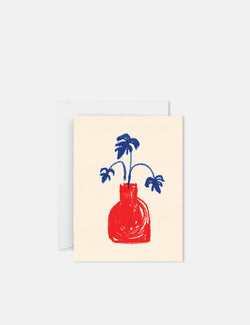 Wrap Magazine Red Vase Card - Red