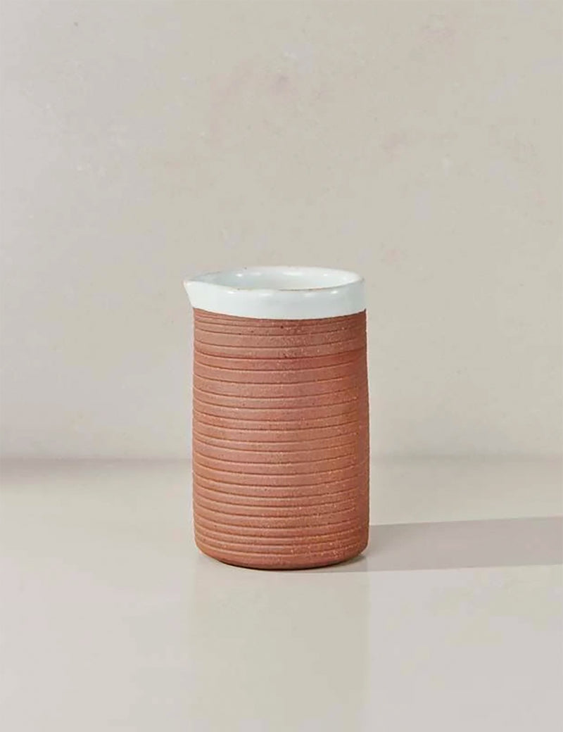Nkuku Mali Ribbed Jug (Terracotta) - White