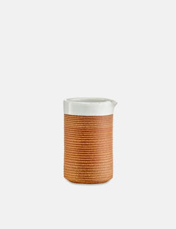Nkuku Mali Ribbed Jug (Terracotta) - White