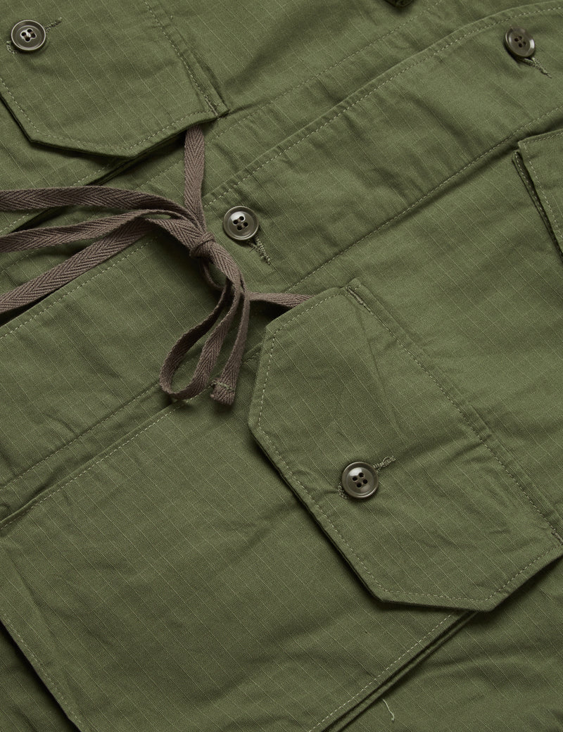 Engineered Garments C-1 Vest (Cotton Ripstop) - Olive Green