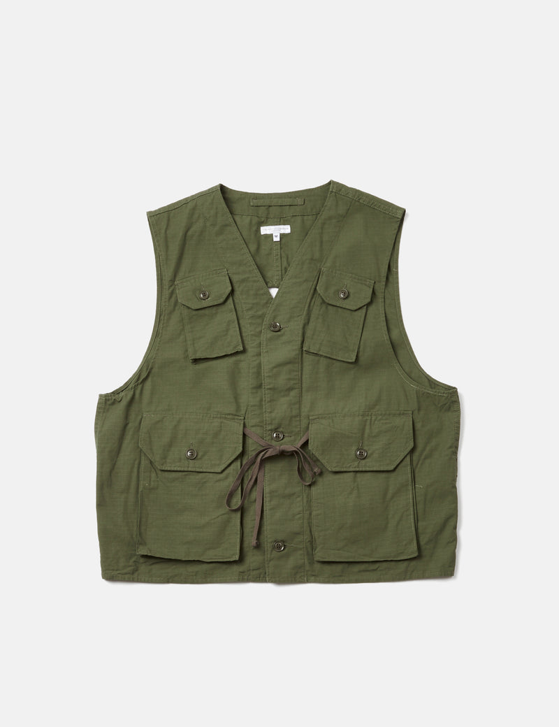 Engineered Garments C-1 Vest (Cotton Ripstop) - Olive Green I Article.