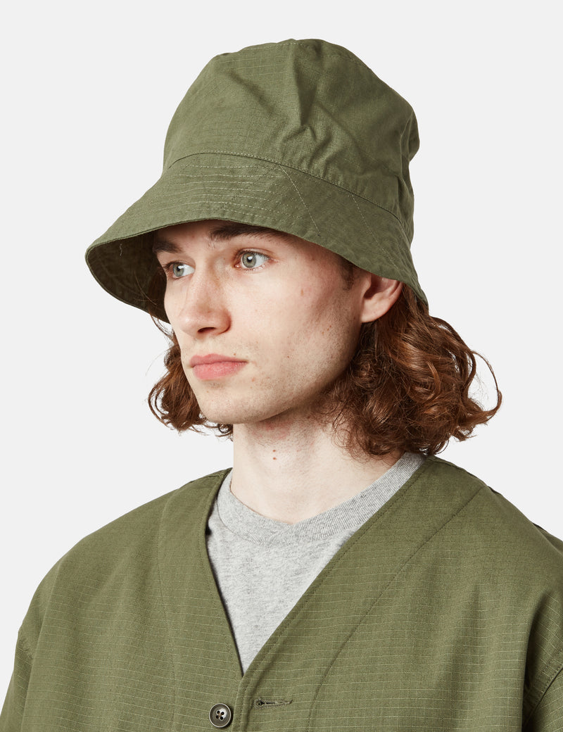 Engineered Garments Bucket Hat (Cotton Ripstop) - Olive Green
