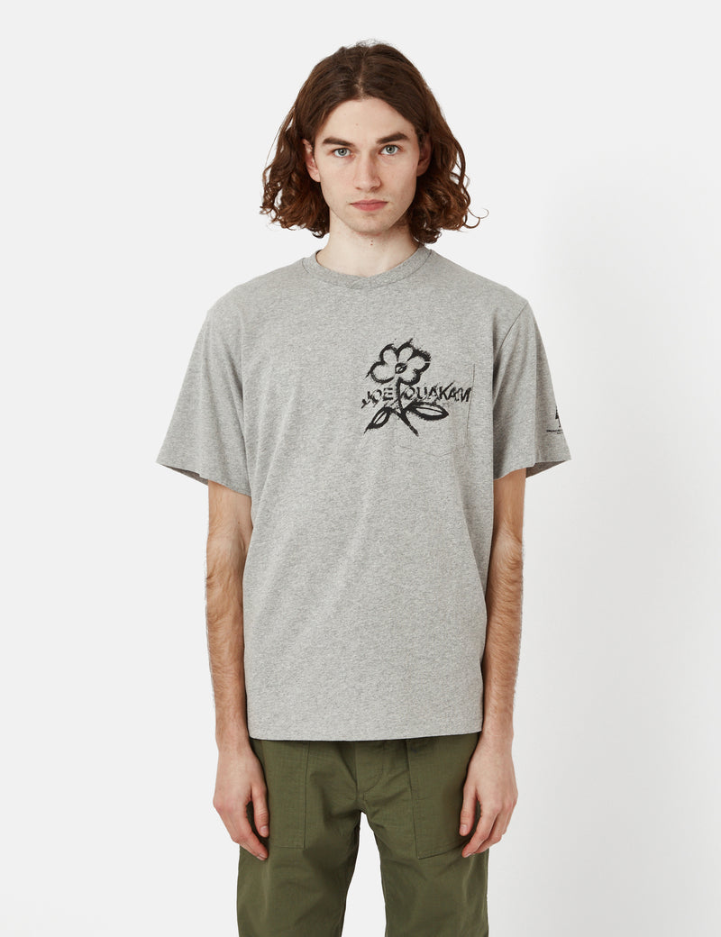 Engineered Garments Printed Cross Crew Neck T-Shirt - Grey